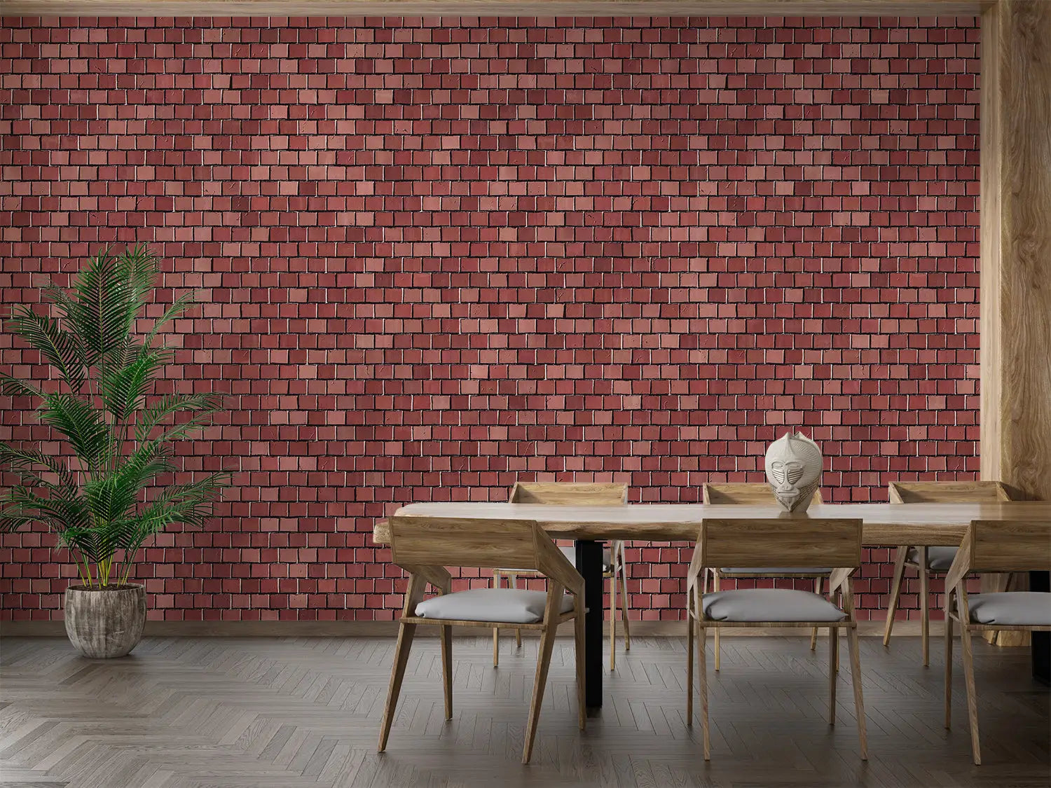 Bedroom Red Brick Wallpaper - Second Image