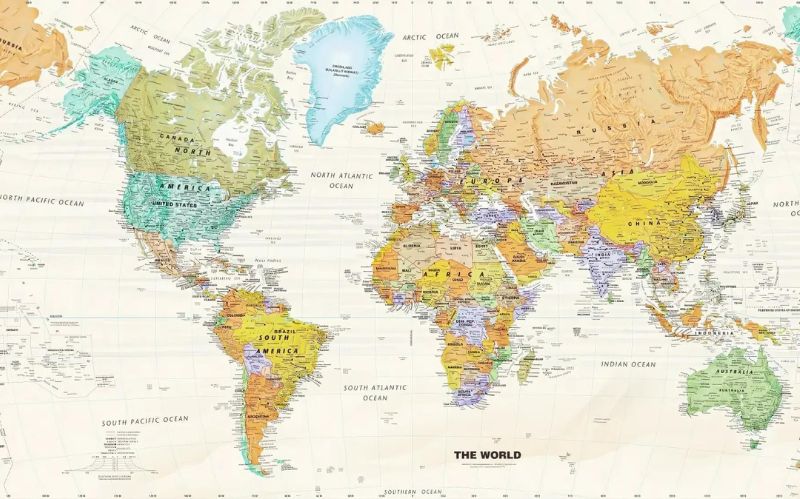 chambre-papier-peint-carte-du-monde