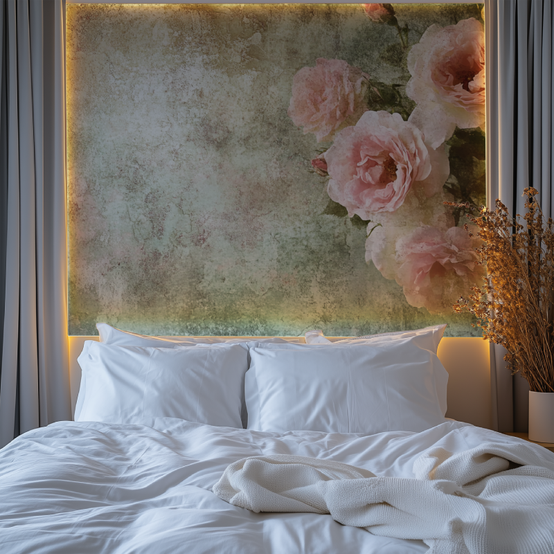 Papier peint fleur vintage chambre premium