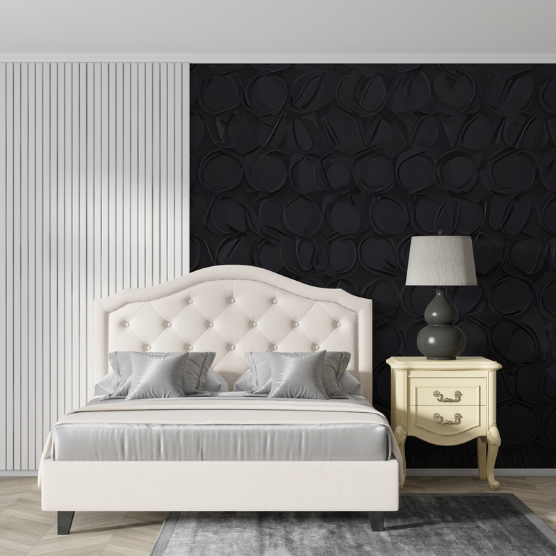 Papier Peint Effet Cuir Noir - design