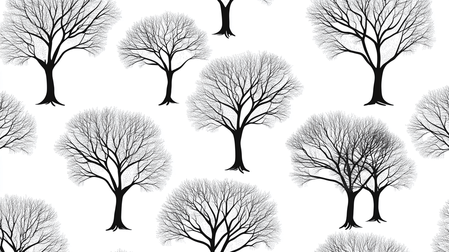 Papier Peint Arbre Oir Et Blanc