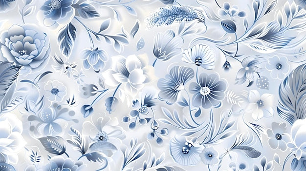 Papier Peint Bleu Fleur Pastel