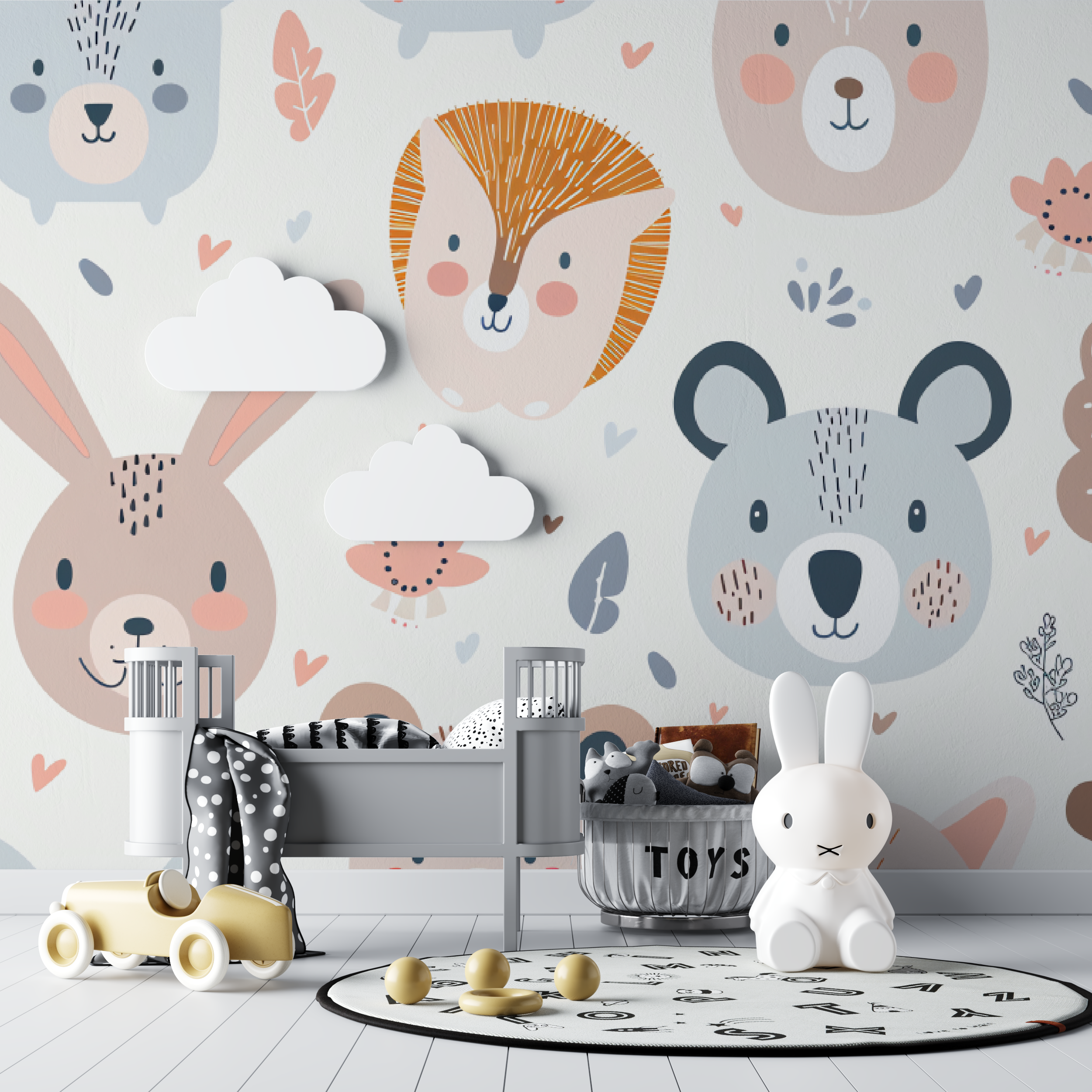 papier peint motifs animaux bébé - chambre bébé