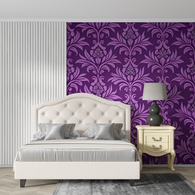 Papier Peint Baroque Mauve - contemporain