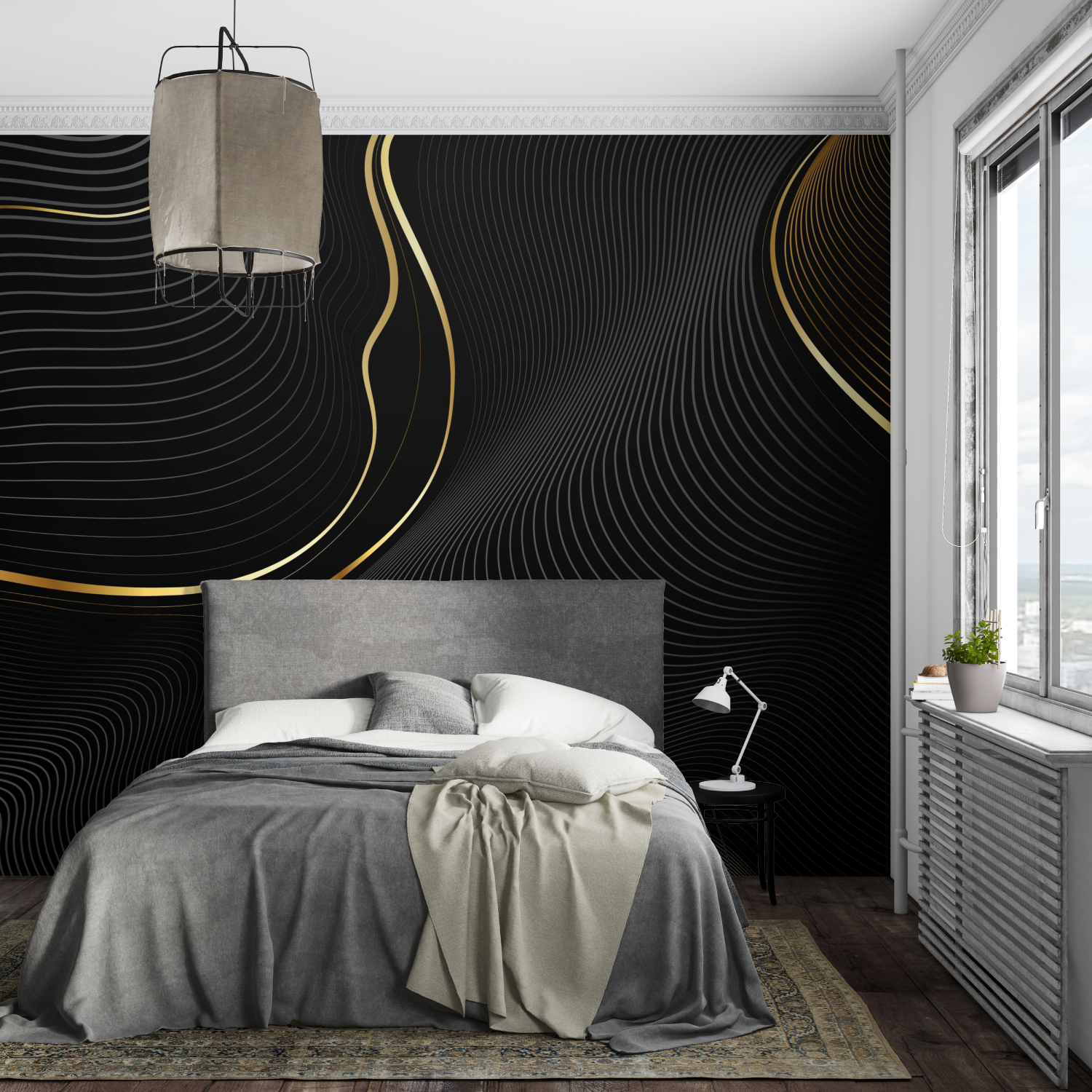 Papier Peint Chambre Noir - mural