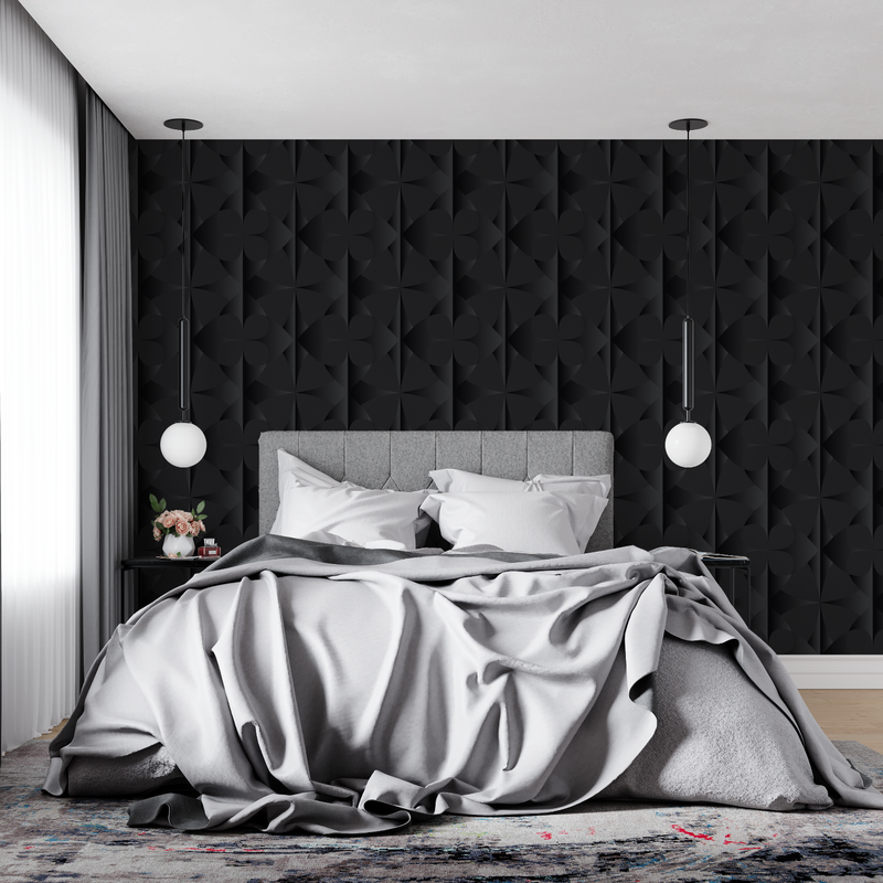 Papier Peint Noir Design - mur cuisine