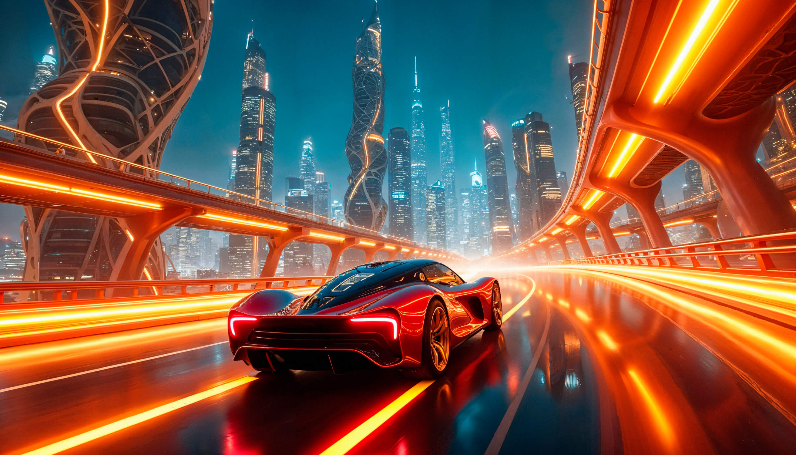 Papier Peint 3D Voiture Futuristique