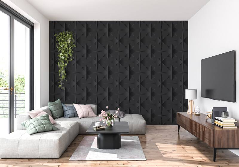 Papier Peint Noir Design - tendance mur