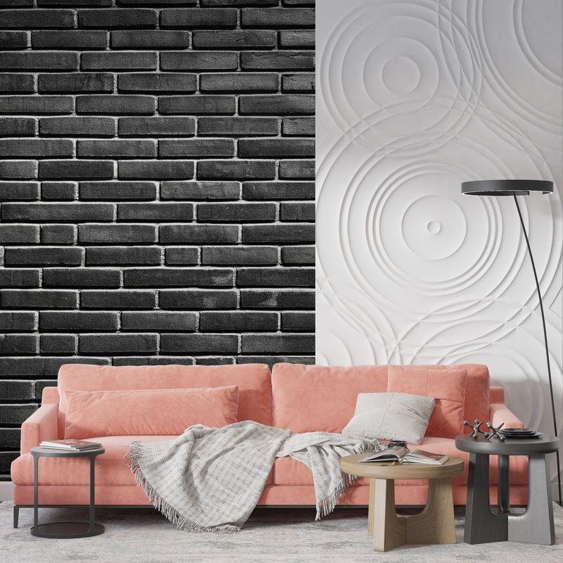 Papier Peint Brique Noir - mur