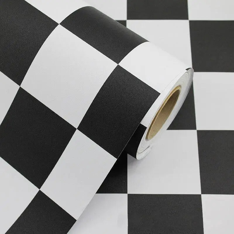 Frise Papier Peint Damier Noir et Blanc