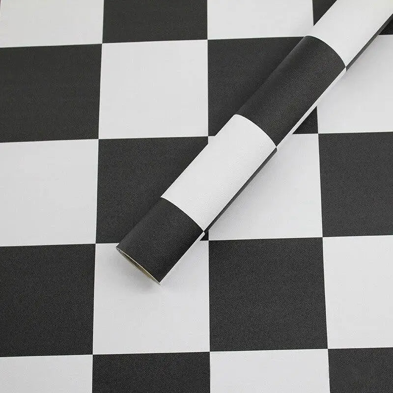 Frise Papier Peint Damier Noir et Blanc