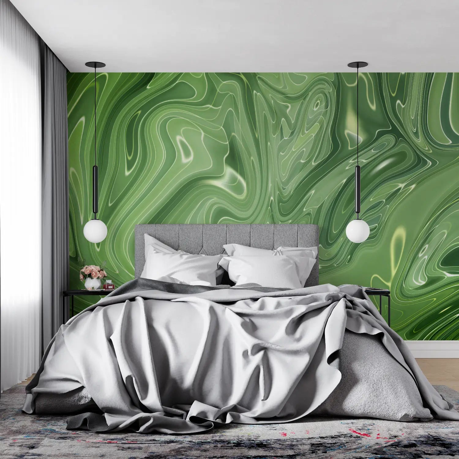 Papier Peint Abstrait Vert - tendance mur