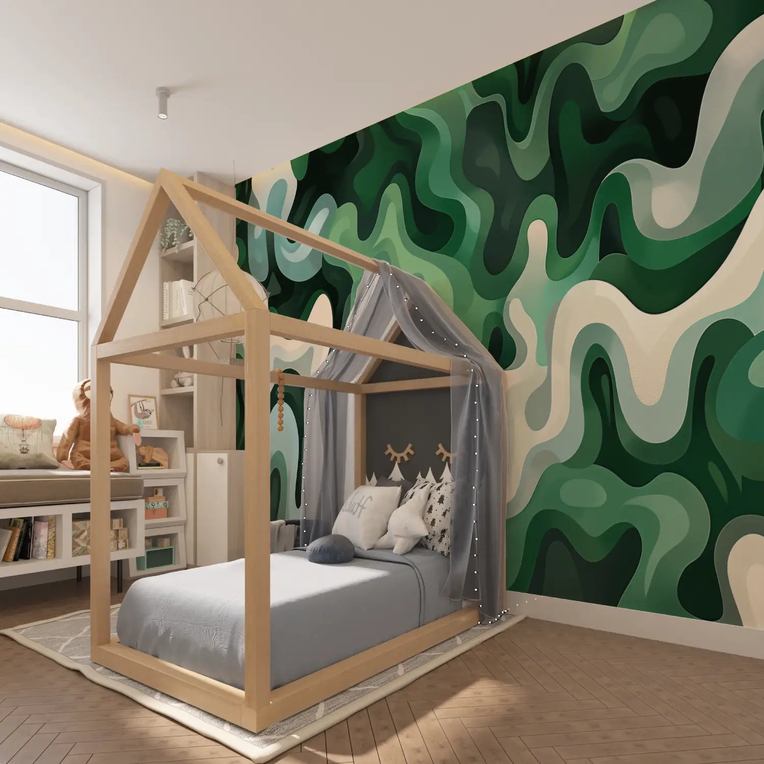 Papier Peint Ado Camouflage Vert - tapisserie spiderman