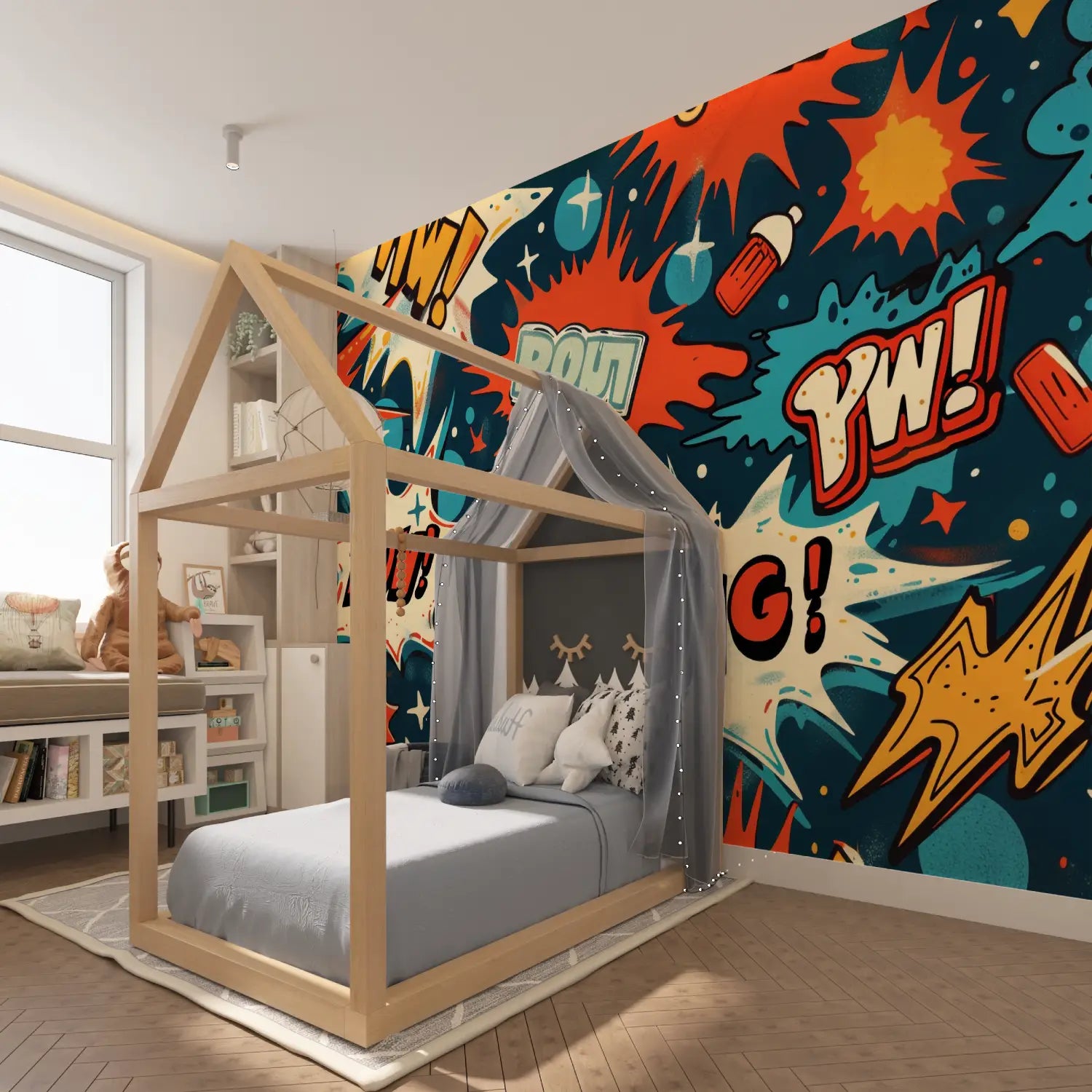 Papier peint ado motif super-héros - chambre spiderman