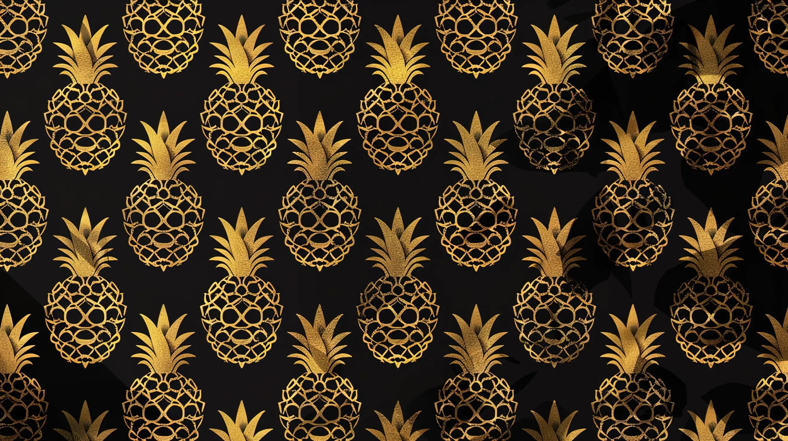 Papier Peint Ananas Doré