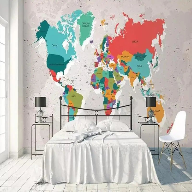 Papier Peint avec Carte du Monde