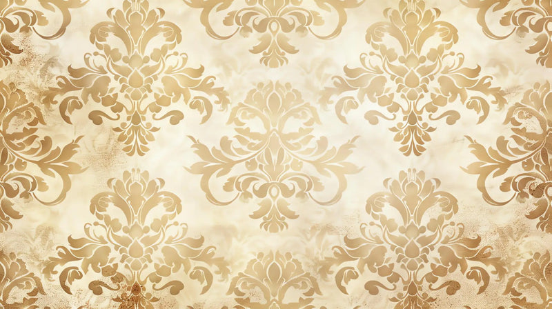 Papier Peint Baroque Beige Doré