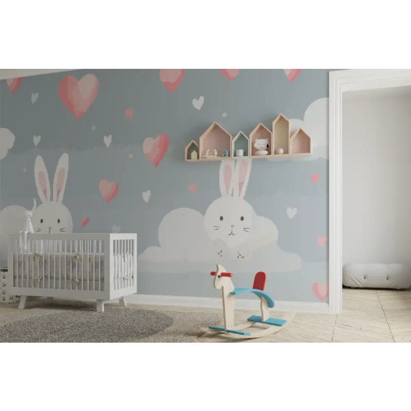 Baby wallpaper Rabbits and hearts - Second Image