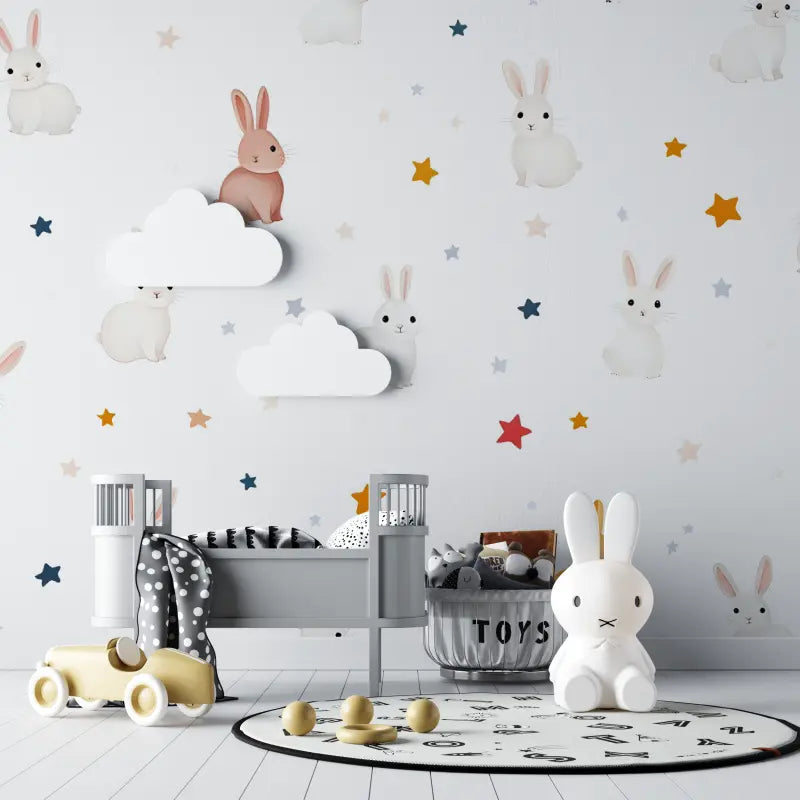 Baby wallpaper with rabbit patterns - Second Image