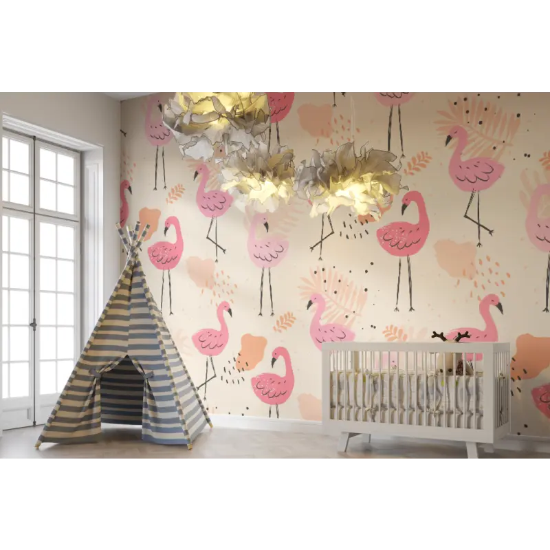 Babytapete mit Flamingomuster - Second Image