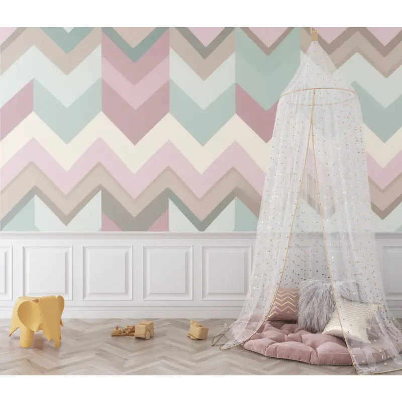 Papier peint bébé Motifs chevrons - chambre de bebe