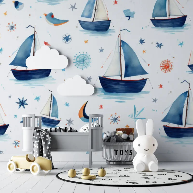 Baby wallpaper Nautical sailboats - Second Image