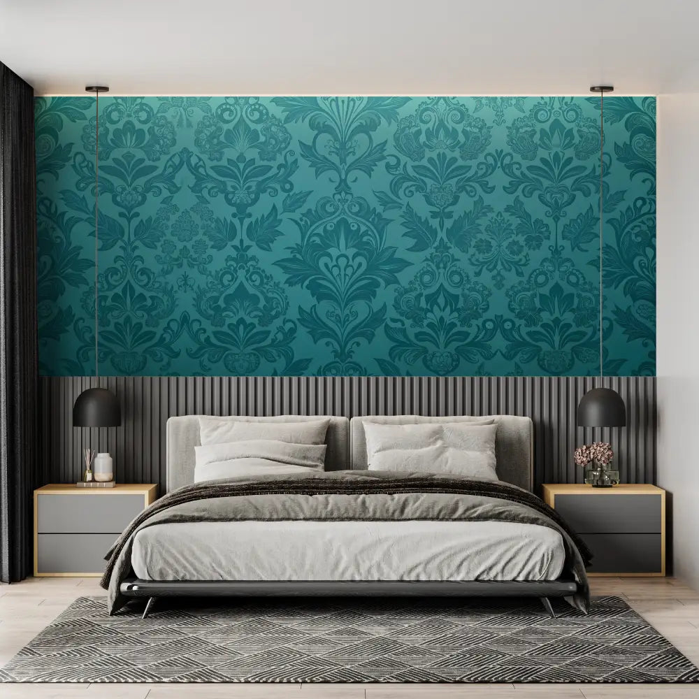 Baroque Teal Wallpaper - Second Image