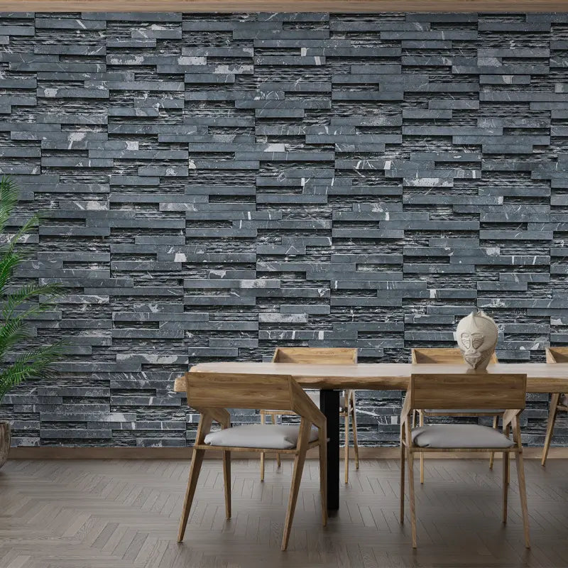 Anthracite Brick Wallpaper - Second Image