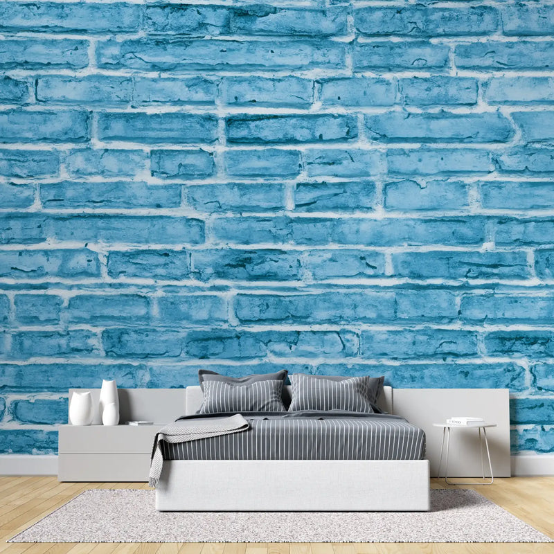 Papier Peint Brique Bleu - tendance 2024