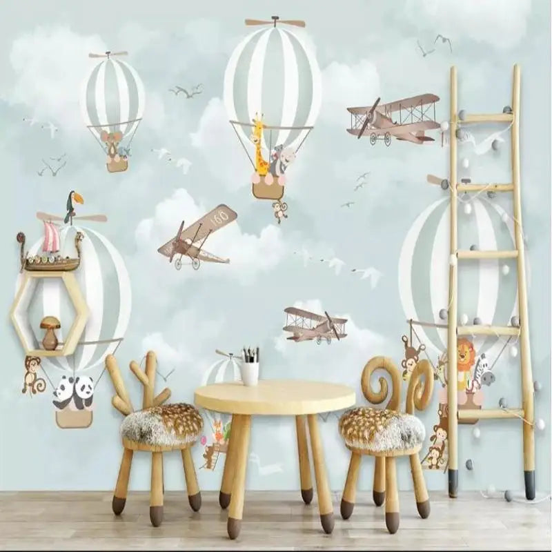 Airplane Theme Baby Room Wallpaper - Second Image