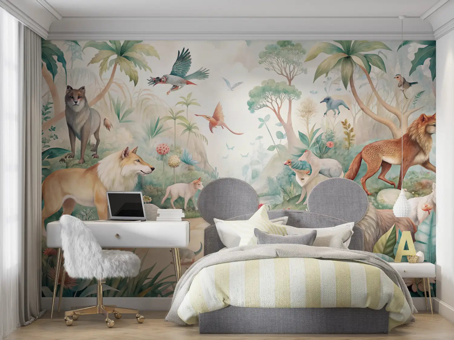 Papier Peint Chambre Enfant Jungle - mur chambre panoramique