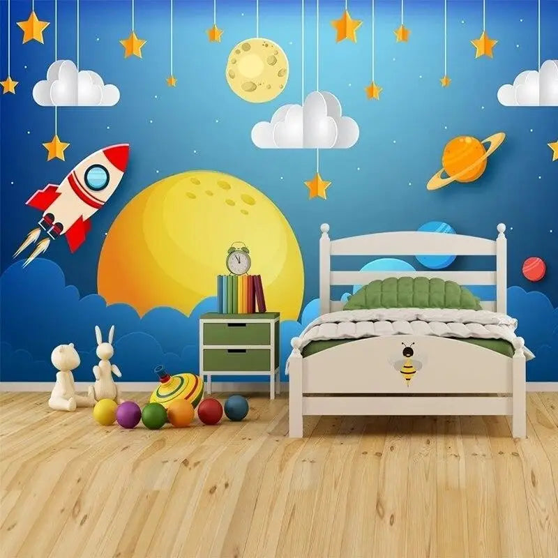 Boy's Space Bedroom Wallpaper - Second Image