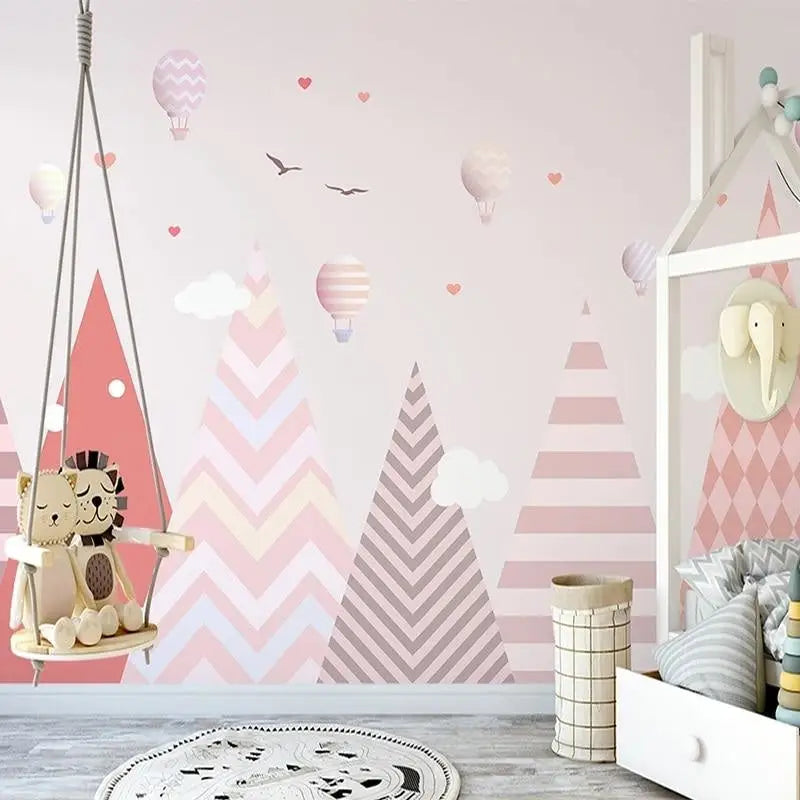 Geometric Girls Bedroom Wallpaper - Second Image