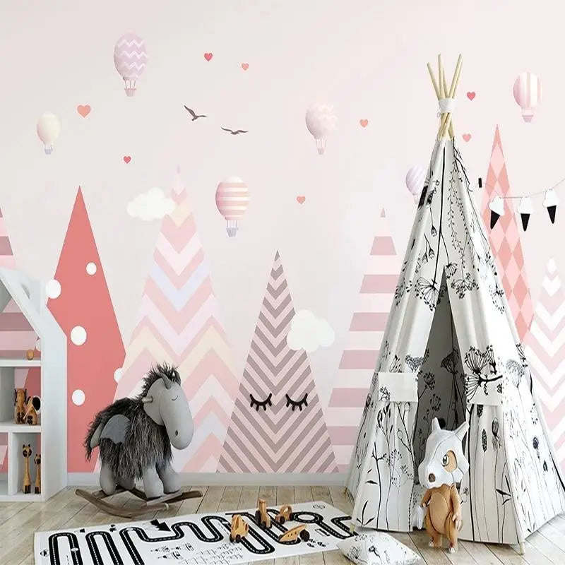 Geometric Girls Bedroom Wallpaper - Second Image