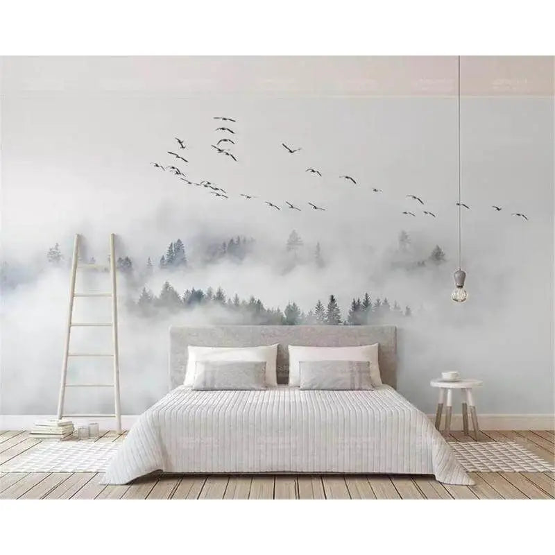 Scandinavian style bedroom wallpaper