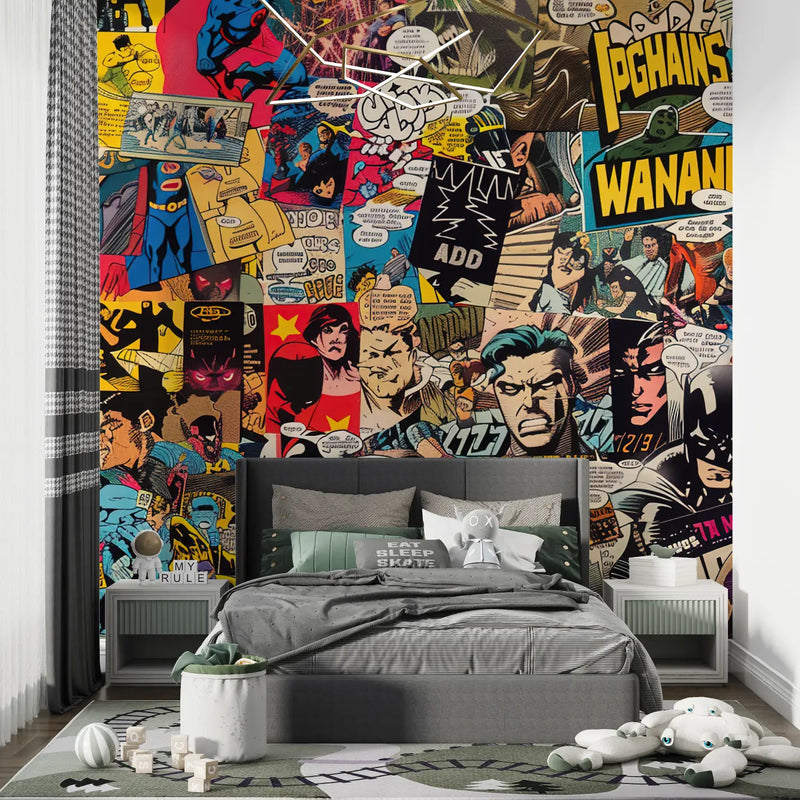 Papier peint comic book - mur chambre panoramique