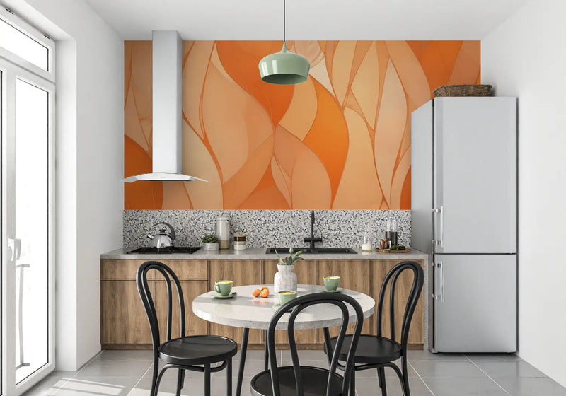 Papier Peint Couleur Orange - tendance mur