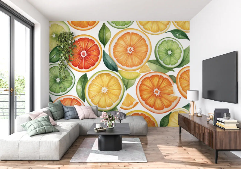 Papier Peint Cuisine Orange - tendance mur