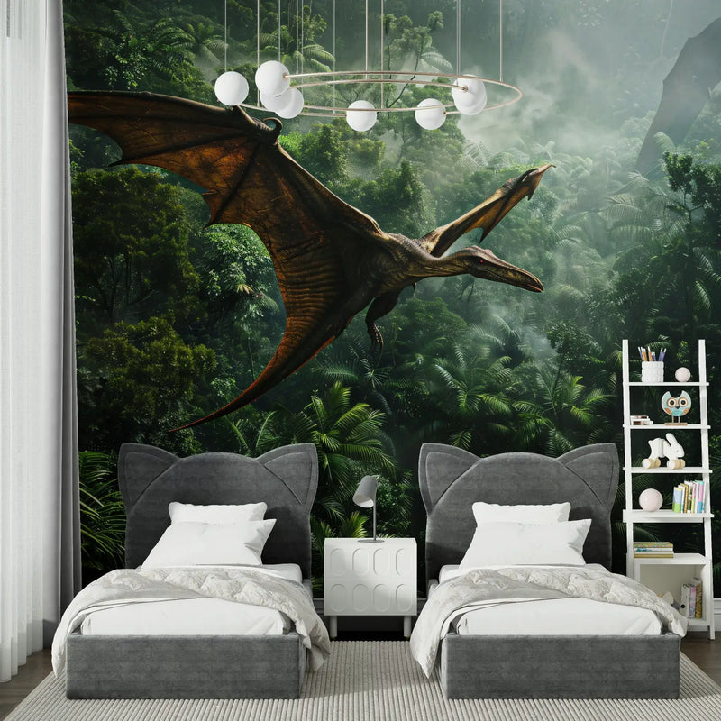 Papier Peint Dinosaure Volant Tropical - chambre spiderman