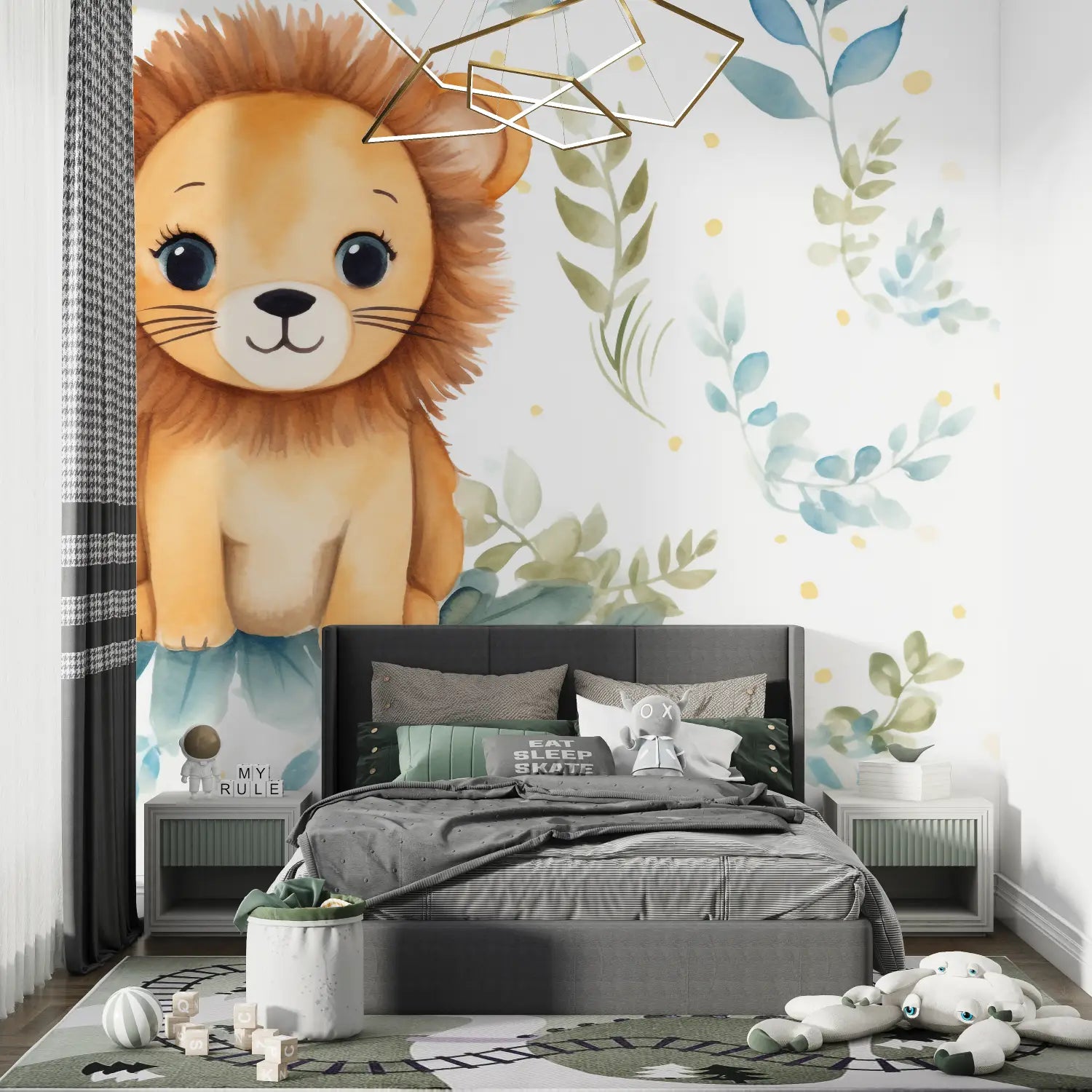 Papier Peint Enfant Frere Lion - Second Image