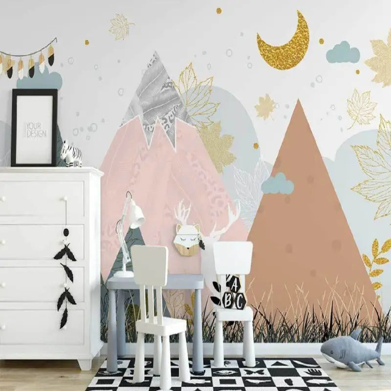 Classic Girl Wallpaper <br/> Deer and Mountain Design