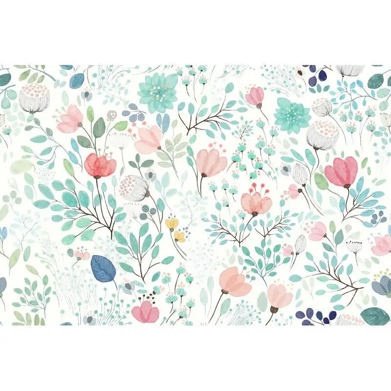 Multicolored flowery wallpaper