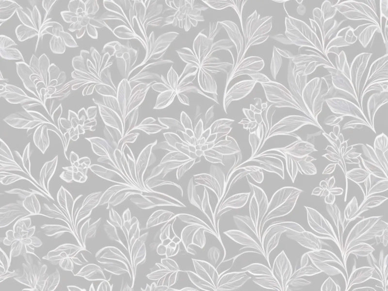 Papier Peint Floral Gris