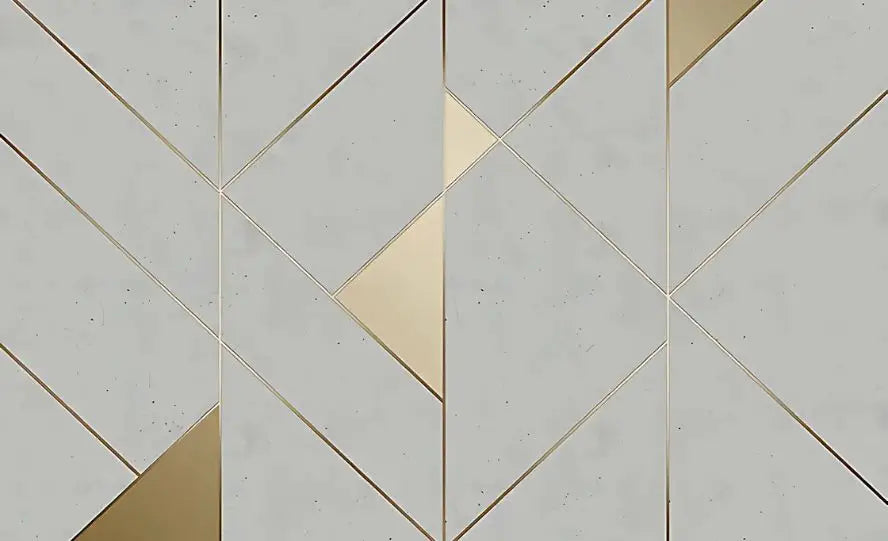 Golden white geometric wallpaper