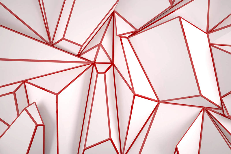 Papier Peint Geometrique Rouge Et Blanc