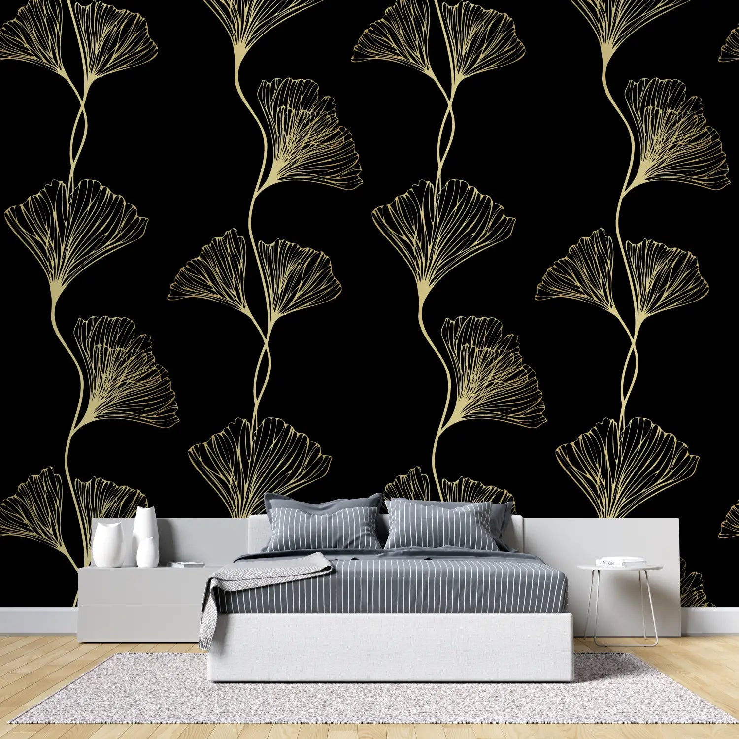 Golden Ginkgo Pattern Wallpaper - Second Image