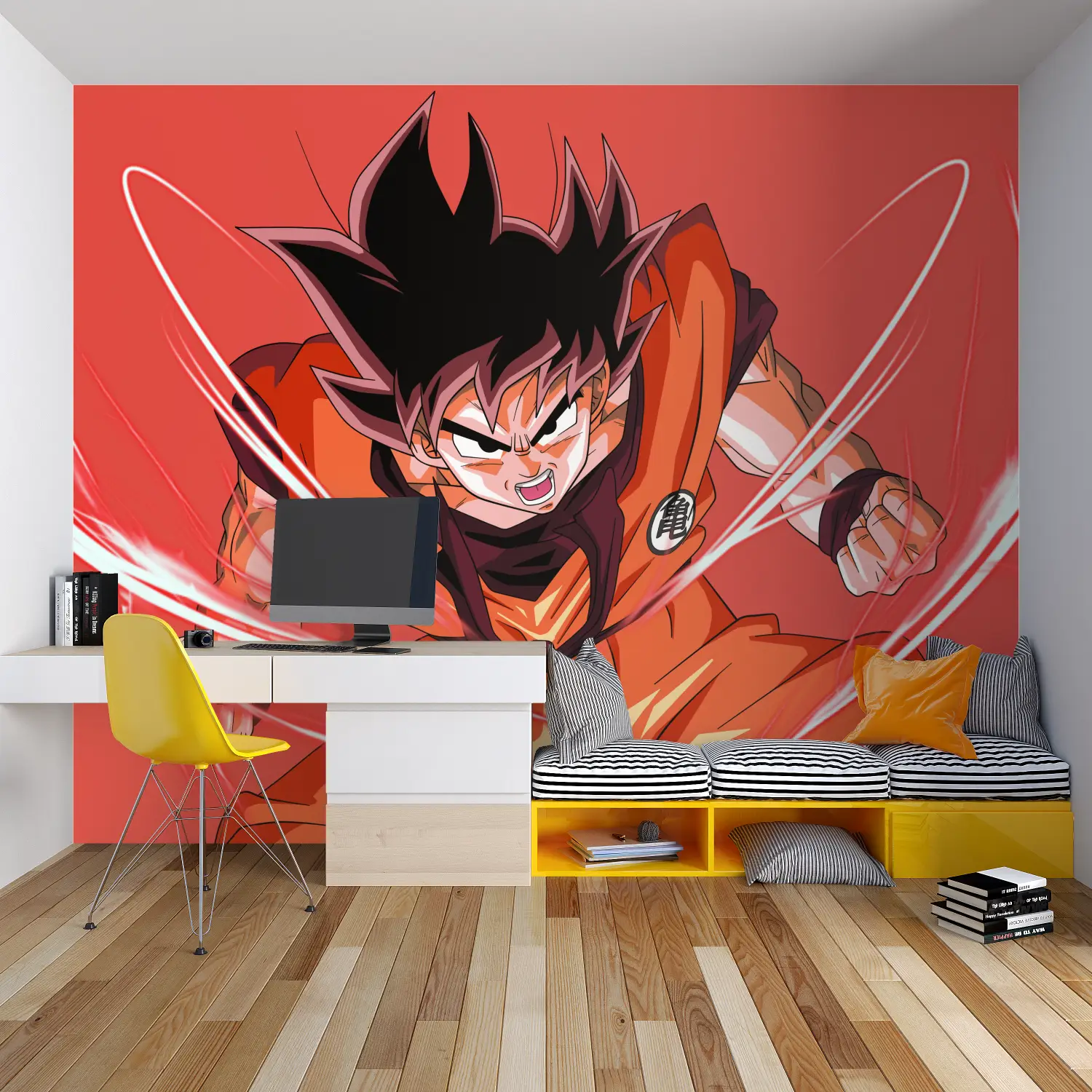 Papier Peint Goku Rouge - tapisserie spiderman