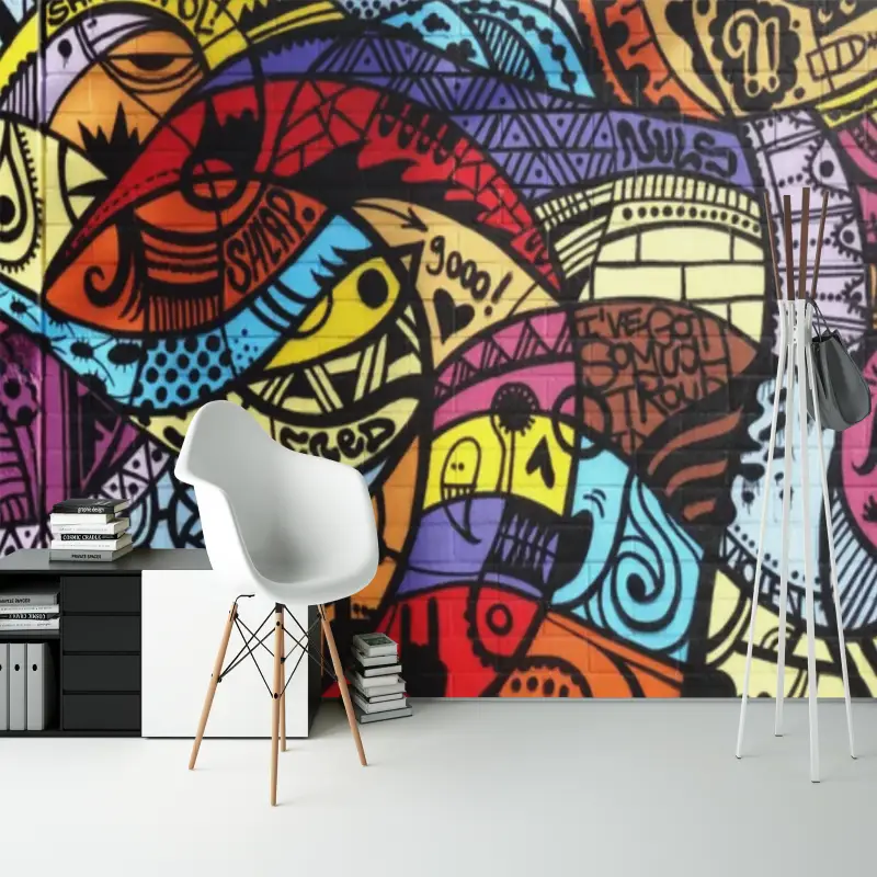 Papier Peint Graffiti Design Tribal