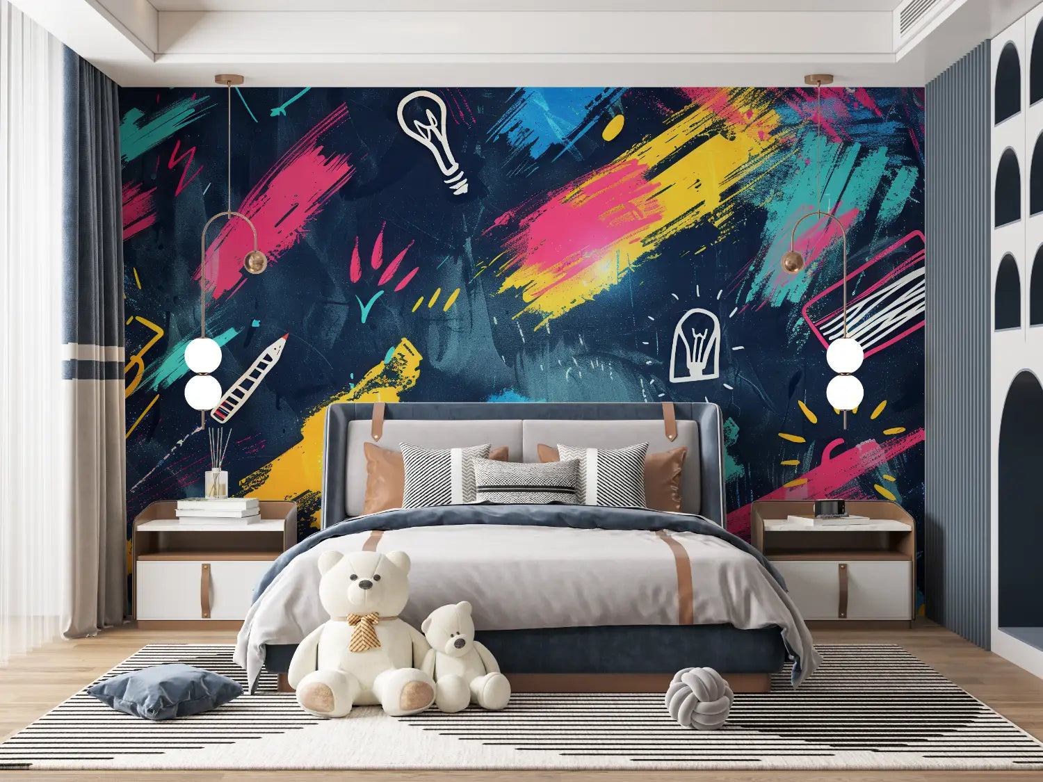 Non-Woven Teen Bedroom Wallpaper - Second Image