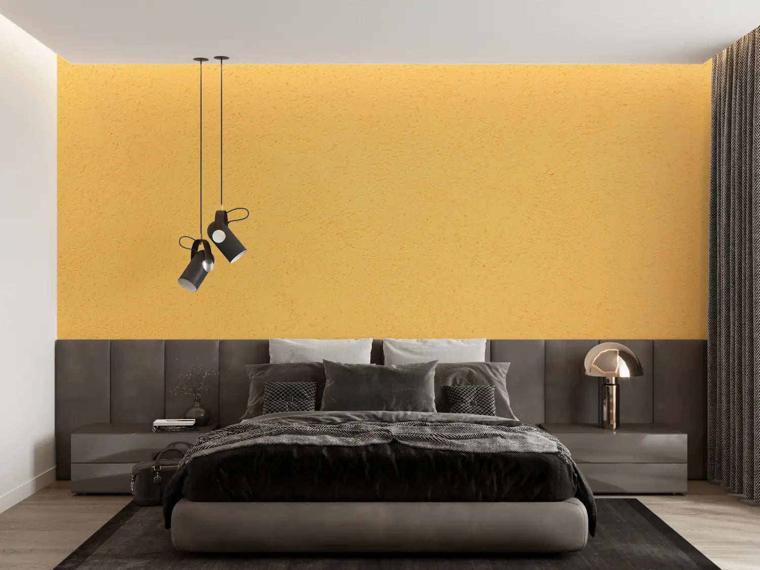 Orange Yellow Non-Woven Wallpaper - Second Image